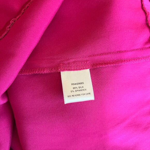 Pendleton Size 14 Silk Satin Pink Blouse Top Pleated Long Sleeve - Picture 16 of 16